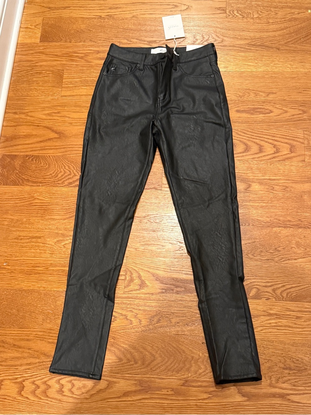 KanCan High Rise Super Skinny black leather jeans